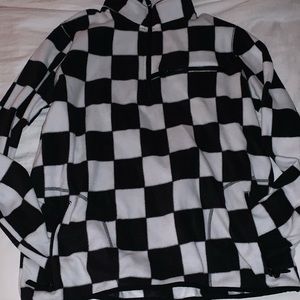 3/4 Zip Checkered Pullover